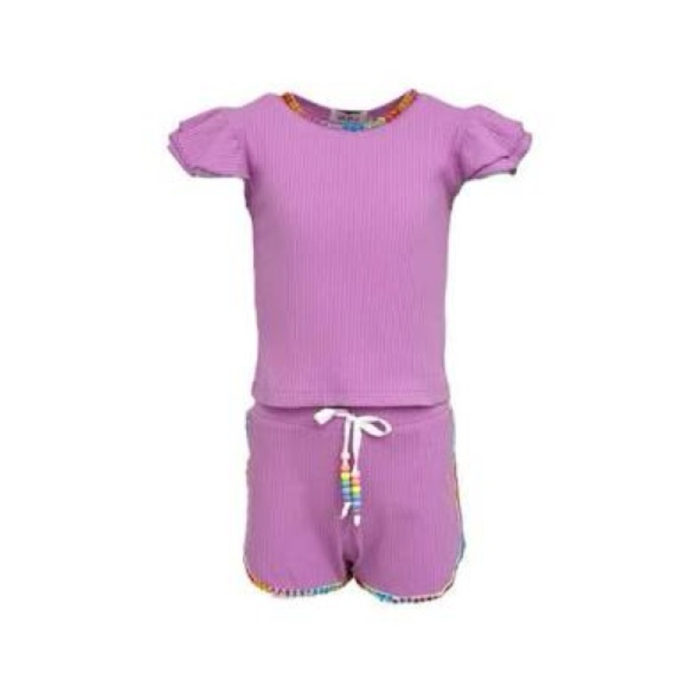 Lola And the Boys Candy Gem beaded set- purple, size 4